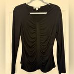 Rafaella Raffinalla Black Ruched Front Long Sleeve Top - Size 10 Photo 2
