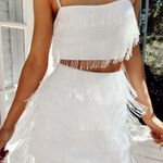 Show Me Your Mumu Swift Fringe Top in White Beaded Fringe XS Photo 0