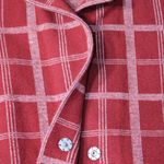 Anthropologie Moth Red Windowpane Plaid Knit Blazer Jacket | Size XL Photo 7