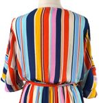 City Chic Wrap Dress Ruffle Sleeve Belted Pink Multi Stripe Women’s Plus Size 24 Photo 11