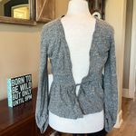 American Eagle Heather Gray Cotton Jacket Sweater Lightweight Cinch Waist Womens XS Photo 3