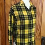 VTG Bright 90s yellow plaid soft flannel shirt Photo 5