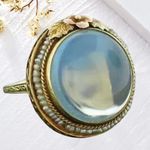 &merci Women’s Golden Tone Stainless Steel Metal with Iridescent Pattern Size 6 NWT Photo 0