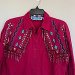 Southwest Canyon Vintage Western Embroidered Beaded Top Dolly Rodeo Cowgirl Size L Photo 1