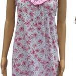 Lati Fashion Intimates Cotton Pink Floral Sleep Top Womens Small White Photo 0