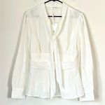 Grace Karin NWT Ivory Blouse with Bow Detail - Size: Large Photo 1
