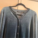 Lands' End Land’s End Blue Velvet Button Front‎ Top Size XL Photo 2