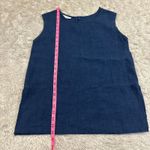 Bryn Walker Linen Women's Dark Wash Denim Sleeveless Top Dark Blue Photo 5