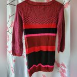 The Limited NWT Women's  Sweater Dress Red Black Pink Stripe Herringbone Size XS Photo 1
