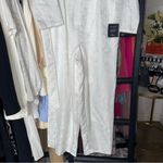 Lulus  Ivory Jacquard Collared Surplice Belted Long Sleeve Jumpsuit Womens XL NWT Photo 6