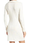 Reformation NWT Vittoria Rib Long Sleeve Collared Knit Dress Ivory Size S Photo 3