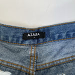 Patriotic Moon & Star Shorts Women's M 14" Cut Off Distressed Rhinestone Sequin Blue Size M Photo 3