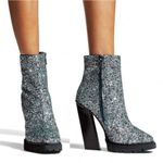 Jimmy Choo NEW  Madra 130 Chunky Glitter Platform Block Heeled Ankle Boots Blue Photo 0
