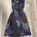Colorful boho style paisley print Strapless Dress Purple Size M Photo 5
