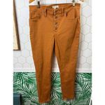 Madewell 9" Mid-Rise Skinny Jeans Button-Front Edition Rust Orange - Size - 31 Photo 6