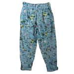 Anthropologie  Victoria Floral Cargo Pants Belted Blue Multi Size 4 Petite Photo 4