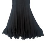 Free People ONE Adella Slip Mini Dress Black Crochet Lace Ruffle Hem Size Small Photo 8