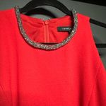 Carmen Marc Valvo NWOT  Jeweled Neck Red Peplum Sheath Dress 6 Photo 1