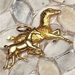 14K Gold Horse & Pony Pendant Photo 1
