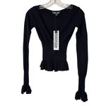 I am gia I.AM.GIA Raven Knit Top in Black XX-Small New Womens Cardigan Photo 4