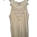 Kenar  Cream Lace Front Tank Top Medium Photo 0