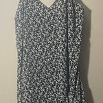 AQUA  small Black and White Floral Mini asymmetrical tiered Dress Photo 0