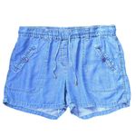 Kate & Sam Denim Chambray Shorts Casual Summer Drawstring Waist Blue Size M Size M Photo 0