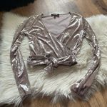 Lulus LULU’S Wrap It Up Taupe Velvet Long Sleeve Wrap Top Photo 3