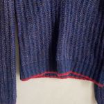 La Ligne Fuzzy Wuzzy V Neck Sweater Navy Blue Size XS Photo 4