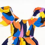 Baltic Born  Lola Midi Dress Rust Navy Blue Multicolor Puff Sleeves Cutout Boho Photo 13