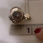 STERLING SILVER 925 ORB SHAPED PHOTO HOLDER CHARM AND CHAIN Photo 9