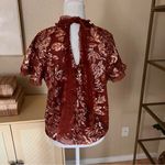 Anthropologie Sequin Embellished Top in Rust Flare Sleeve Size XS Photo 5