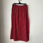 Norton Mcnaughton Vintage 90s  Petite Red Leaf Print Midi Skirt Peitie Medium Photo 2