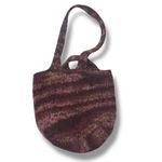 Purple Burgundy Soft Rainbow Wool Knit Felted Purse Satchel Handbag Hippie Photo 1