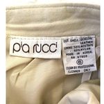 Pia Rucci 80s Cream 100% Soft Leather Knee Length Pencil Skirt X Photo 2