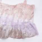 Lucky Brand Eyelet Tie Dye Corset Smocked Tank Top Lilac Pastel Multi Size XXL Photo 5