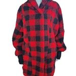 BumbleBella By Jill Martin Sherpa Shawl Collar Button Lounger Buffalo Plaid XS/S Photo 0