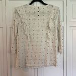 Fat Face Uk white ruffled front 3/4 sleeve blouse 4 Photo 6