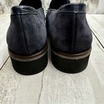 Navy Blue Leather Suede Brogue Tassel Slip On Loafers Preppy Academic Classic Black Size 6.5 Photo 2