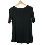 Maurice's Black Criss Cross Neck Short Sleeve Top S Photo 1