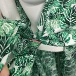 Nordstrom Room Service Green Palm Print Silky Open Robe L/XL Photo 4