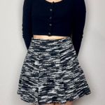 Drew Black, White, & Grey Gray Bouclé Knit Mini Skater Skirt Photo 1