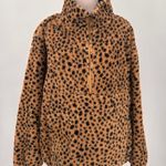 Billabong Faux Fur Leopard Pullover 1/2 Half Zip Sweater Size XL Photo 1