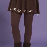 Kina and Tam The Paws Pleat Skirt Brown Dog Paw Wool Blend Womens Size XXL Photo 0