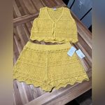 A New Day NWT  yellow crochet 2 piece set medium Photo 1
