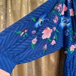 ASOS  Design Royal Blue Textured Floral Embroidered Midi Dress Size 8 Photo 2