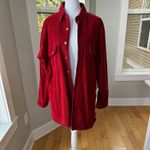 London Fog Vintage  Red Cotton Micro Corduroy Quilted Shirt Jacket Shacket Large Photo 14