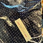 Chocolate USA  S Cropped Navy Dot Button-Up Blouse Photo 2