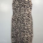 Proenza Schouler White Label Sleeveless Knit Zebra Leopard Midi Dress Womens M Black Size M Photo 1