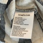 Ecote Wrap Top Black Ivory‎ Stripe Cotton Tie Waist Short Sleeve S Boho Gray Photo 3